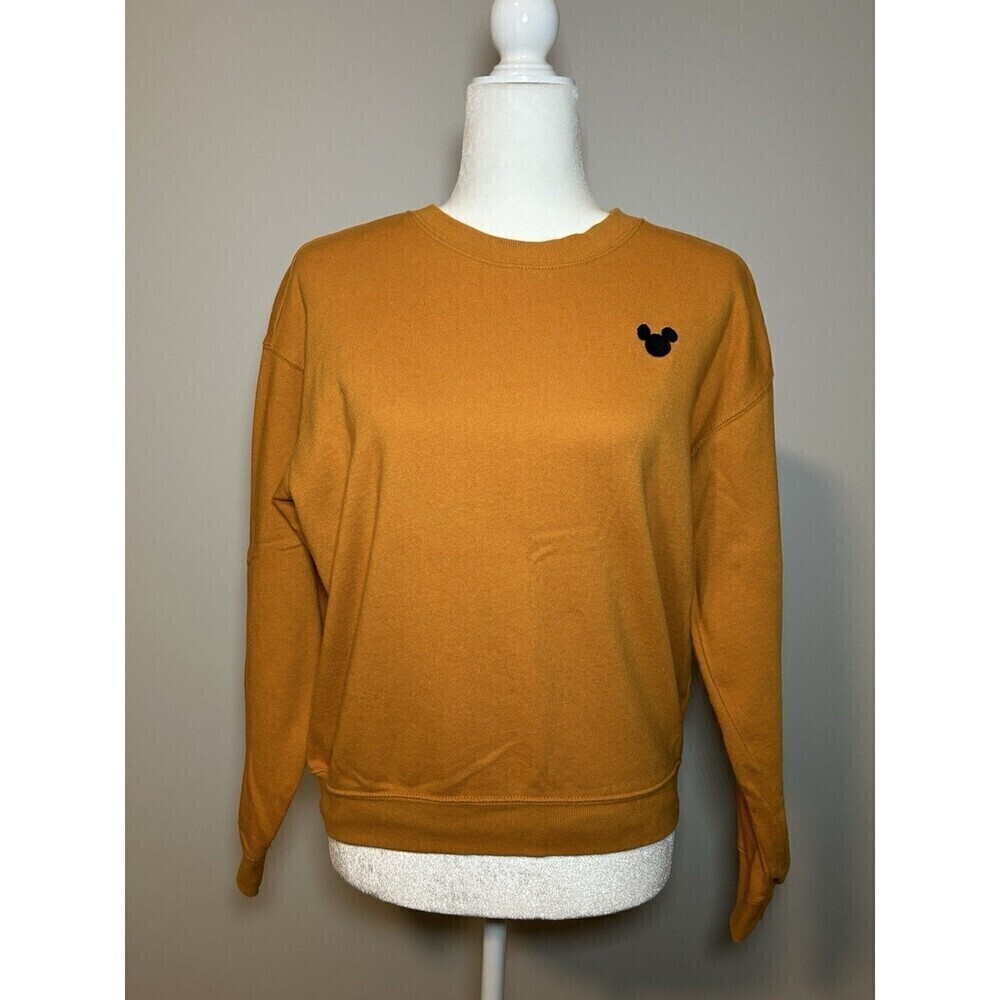 H&M Sweater Women’s Medium Disney Divided Orange Pullover Logo Mickey Mouse Ears